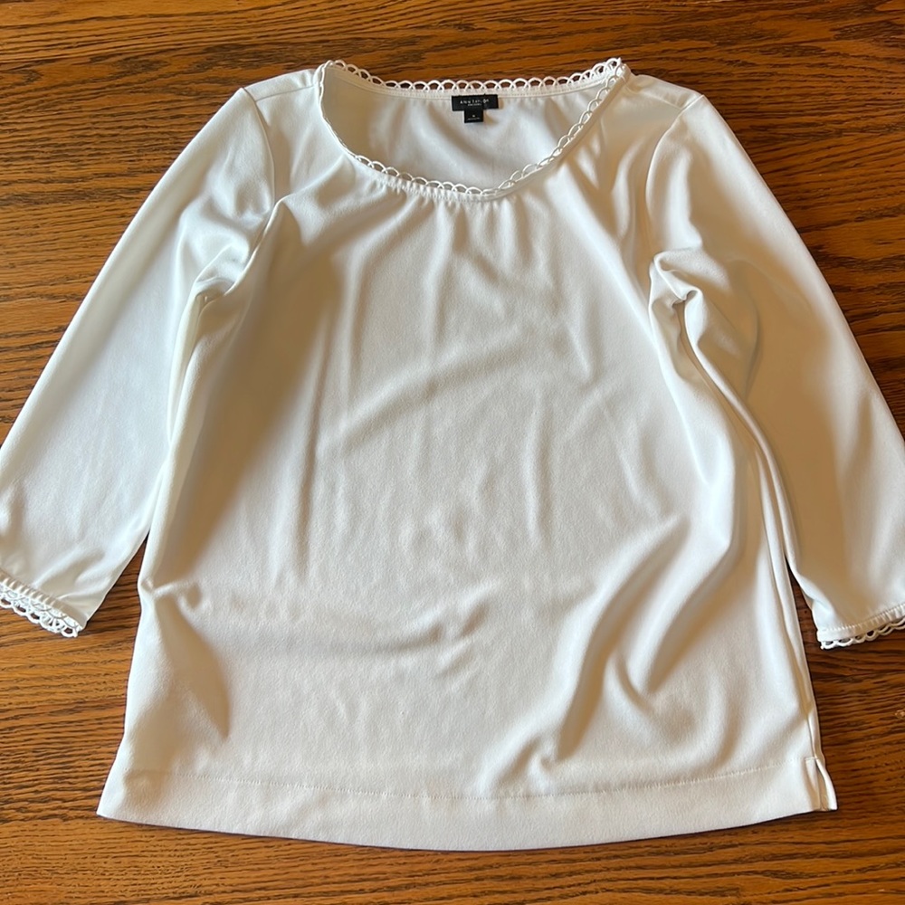 Ann Taylor Factory Ivory 3/4 sleeve blouse